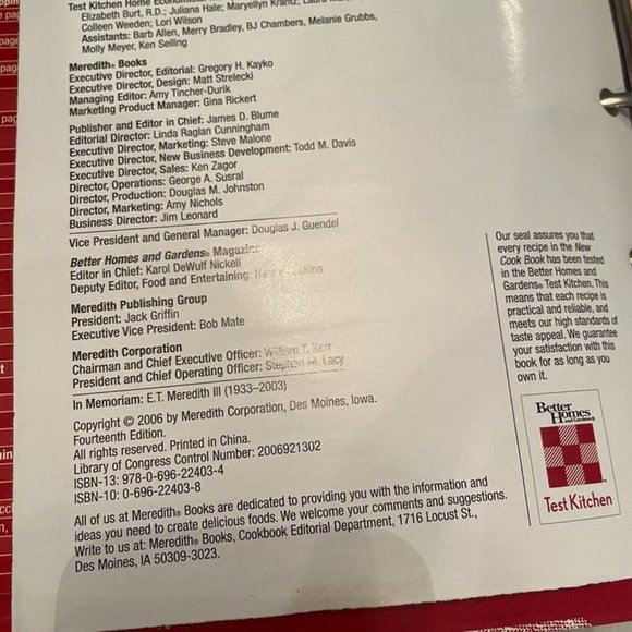 2006 Better Homes and Garden New Cook Book Cookbook of Recipes - Picture 5 of 11